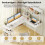 L-Shaped Desk with Bookshelf, White - Space-Saving Design 4