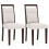 2-Piece Beige Dining Chairs, Padded Seat & Back, Wood Frame 1