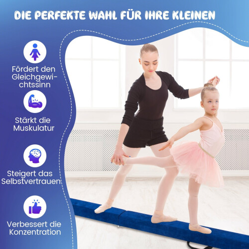 Trave di equilibrio pieghevole per ginnastica per bambini, 270 cm, blu 2