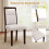 2-Piece Beige Dining Chairs, Padded Seat & Back, Wood Frame 5
