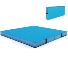 Saltea de gimnastică pliabilă, 122x122x10 cm, albastră, spumă EPE