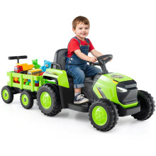 Elektrischer Kindertraktor zum Draufsitzen mit abnehmbarem Anhänger und Fernbedienung
