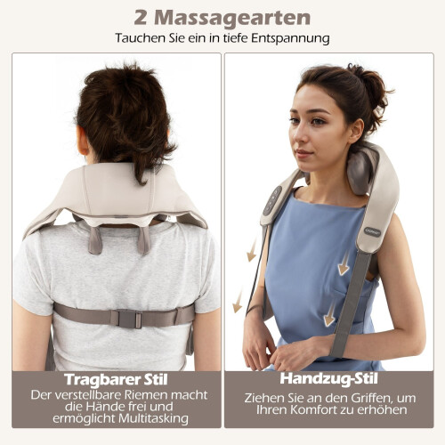 Massaggiatore Shiatsu per collo e spalle con calore, wireless 2