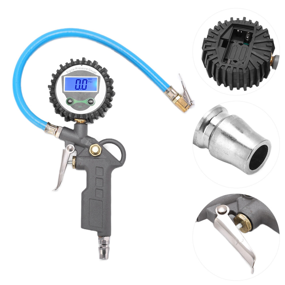 Digital Tire Inflator Pressure Gauge 0Â230Psi Zinc Alloy Universal 3011382410605