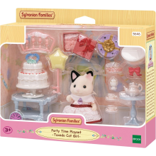 Sylvanian Families Party Time Playset - Tuxedo Cat Girl - Board Game