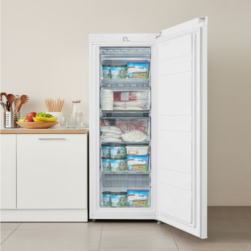 Living And Home 160L Freestanding Tall Freezer Upright Freezer, White