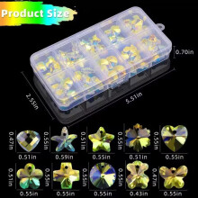 10-grid Box Rainbow Ab Glass Pendant Loose Beads For Diy Jewelry Making