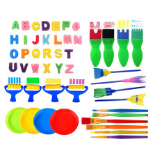 Art Supplies For Kids Sponge Foam Brush Set Educational Painting Tools Early Childhood Learning Kit Promotes Fine Hand Muscles Family Friendly