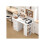 HOMCOM Computer Desk, Writing Table, PC Workstation with 3 Storage Shelves and Drawers, Silver Handle, for Home Office, White 6