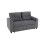 2 Seater Click Clack Sofa Bed with Pull Out Design, Corduroy Upholstery - Charcoal Grey 1