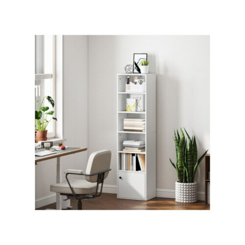 6-Tier 156 cm Tall Bookcase - White 1
