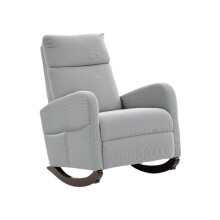 Corduroy Rocking Armchair - Grey
