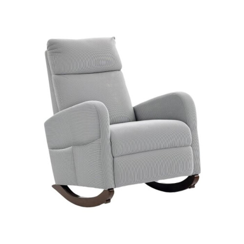 Corduroy Rocking Armchair - Grey