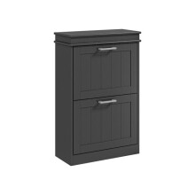 Two-Drawer Minimalistic 10-Shoe Cabinet - Black