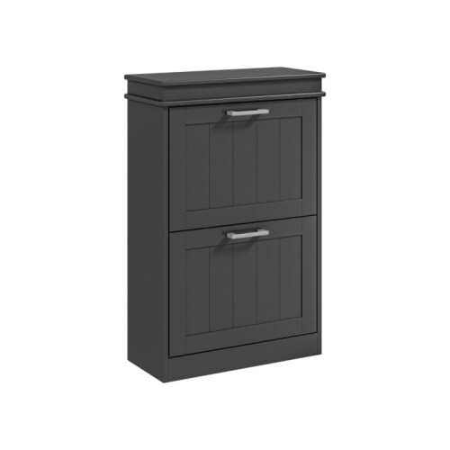 Two-Drawer Minimalistic 10-Shoe Cabinet - Black