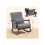 Wood Frame Rocking Accent Chair - Grey 3