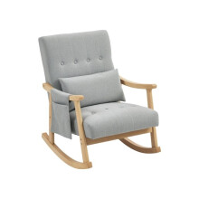 Wood Frame Rocking Accent Chair - Light Grey
