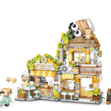 Kit modello di architettura stradale cinese, set di mini blocchi da 1242 pezzi per costruzioni creative,