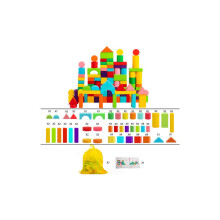 100 blocchi da costruzione colorati di grandi dimensioni, giocattoli in legno per bambini, puzzle per