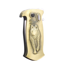 Butane Torch Lighter Windproof Blue Flame Refillable Metal with Adjustable Flame for Indoor Outdoor