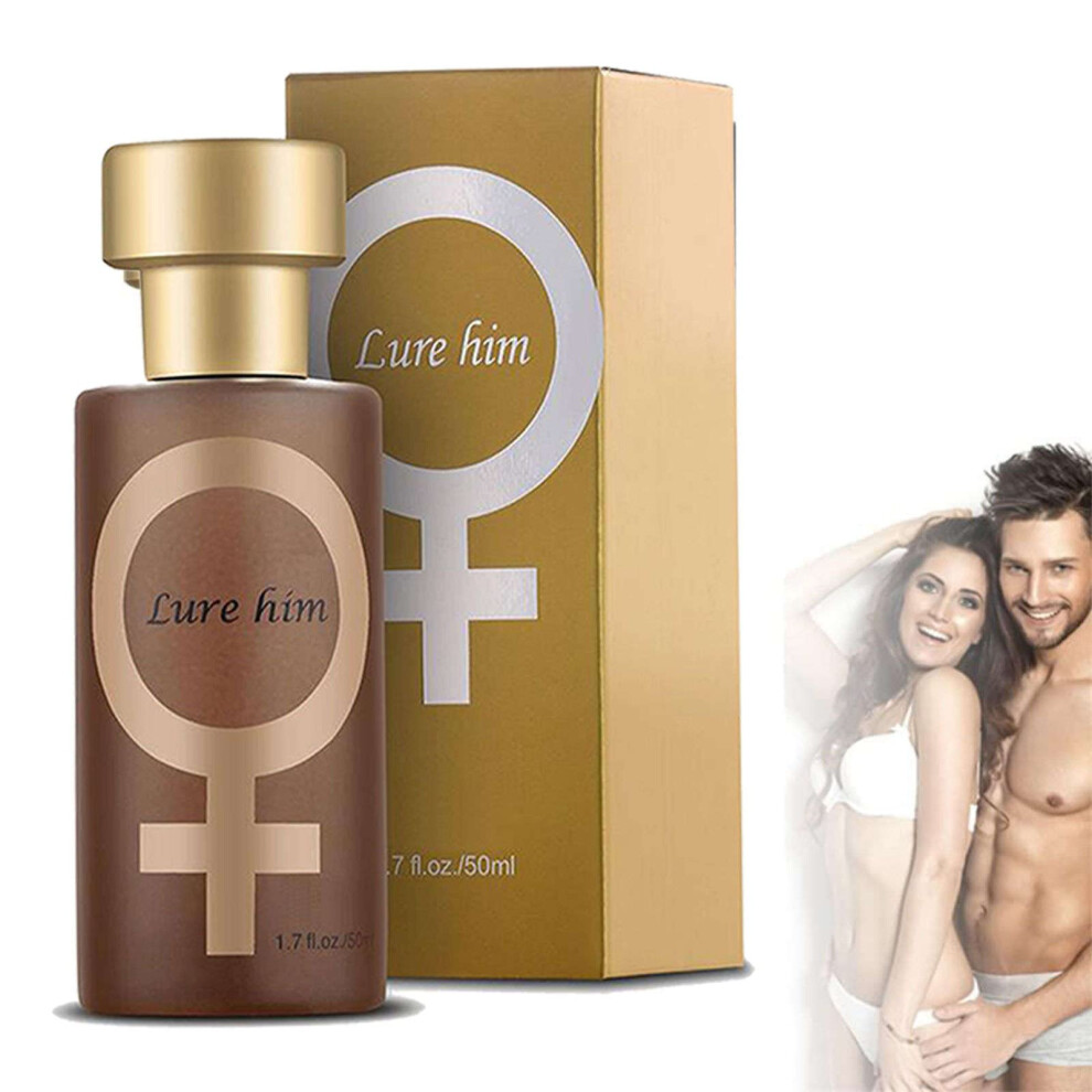 Golden Pheromone Perfume 50Ml For Men And Women, Long Lasting Romantic Glitter Fragrance