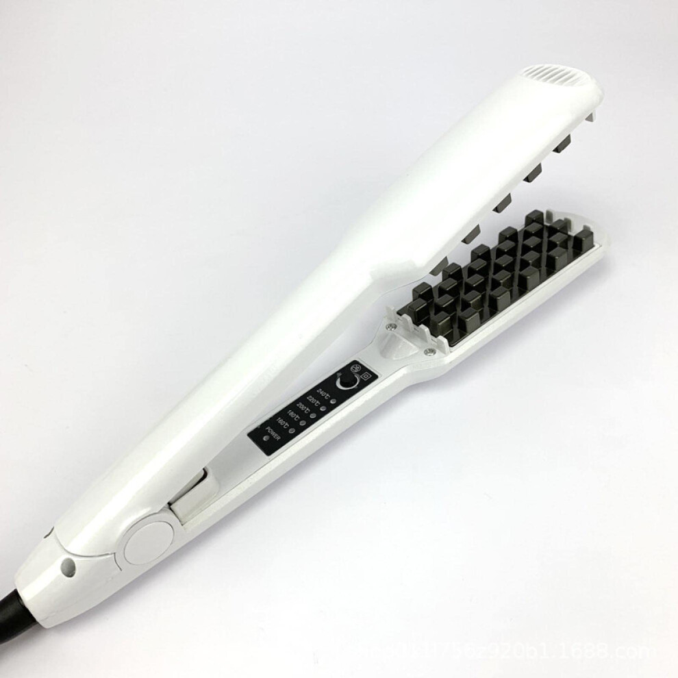 White Professional Ceramic Curling Iron With Fast Heatup, 5Temp Control, Wand For Waves