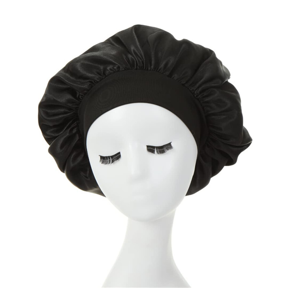 Satin Sleep Cap for Women Hair Care Bonnet Breathable Fabric Nightcap for Curly Hair