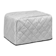 2 Slice Toaster Cover Quilted Polyester Dustproof Protection for Kitchen Appliances Gray L