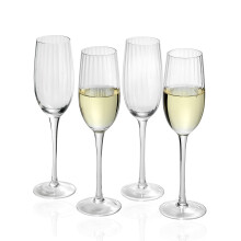 Champagne Flutes 8 Oz Set Of 4 Tabletop Long Stem Crystal Clear Glassware For Champagne Sparkling Wine
