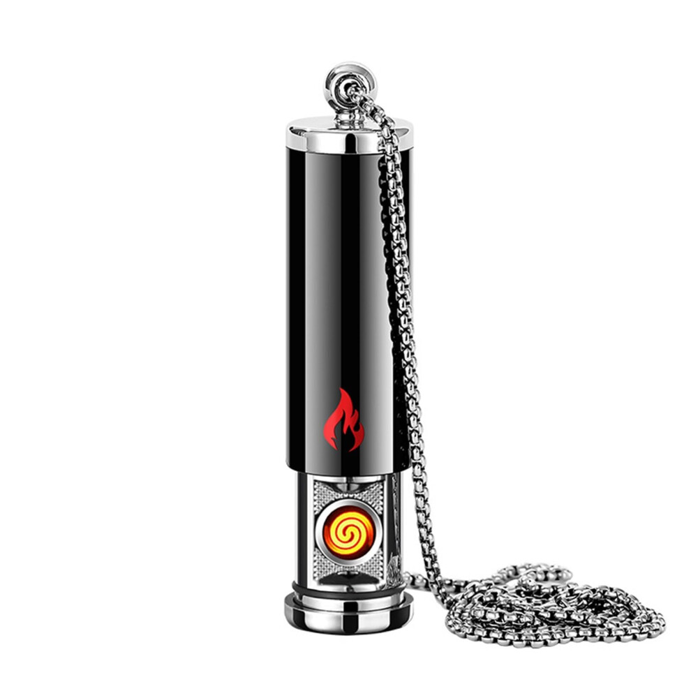 Gold/Black Smart Metal Lighters With Voice, Gravity, Airflow And Knock Sensing, Reusable Lighters With Lanyard, And