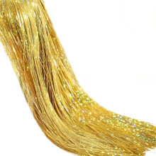 Christmas Tree Tinsel Garland 18.5 Inch Gold Metallic Icicles for Holiday and Party Decoration