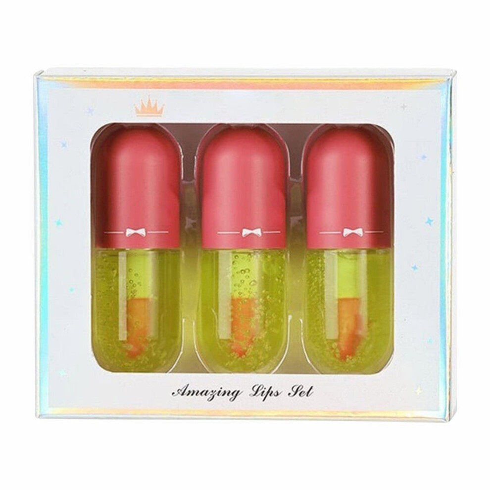 Lip Gloss Set with Aloe  Hydrating Pearlescent Lip Oil Trio, Deep Moisture, Travel Size 4ml x3