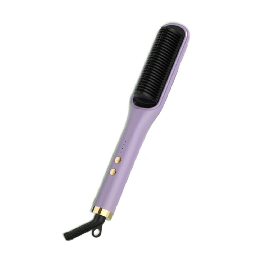 Purple Negative Ion Hair Straightening Comb With Rapid Heating And Antiscald 3D Teeth, Magic