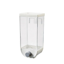Wall Mounted Cereal Dispenser 1500ml Punch Installation for Rice Beans Nuts Oatmeal White