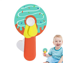 Hand Powered Fan Toy Plastic Body Portable Handheld Pocket Fan For Kids Manual Press Small Fan