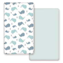 Stretch Ultra Soft Jersey Knit Fitted Crib Sheets 2 Pack Fits All Standard Crib Mattress Pads Whale Print Unisex