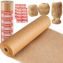 Honeycomb Packing Paper 15 In X 300 Ft Roll Brown Eco Friendly Recyclable Cushioning Packaging Paper