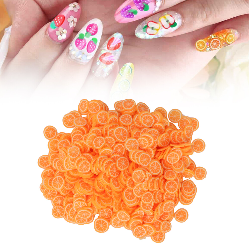Orange Fruit Shaped Nail Art Slices Polymer Clay 10G Pack For Diy Manicure