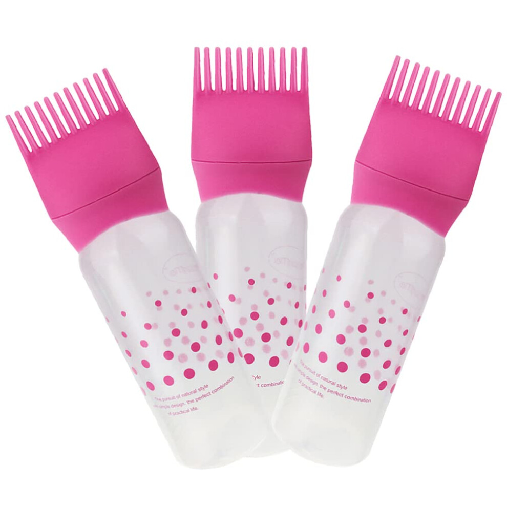 Hair Dye Applicator Bottle Set with Root Comb and Scale for Precision Hair Color and Oil Application