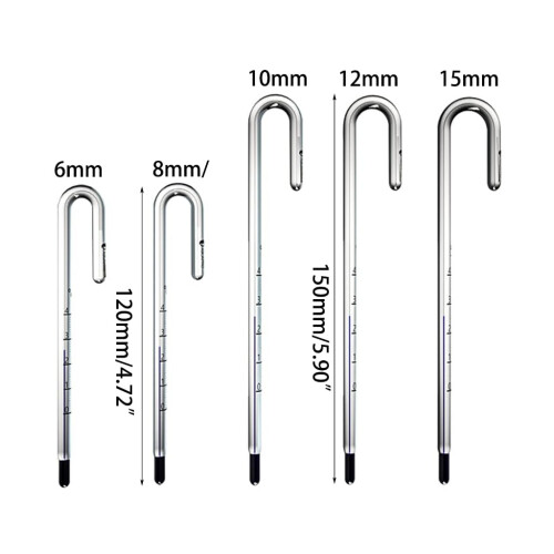 Aquarium Thermometer CaneShaped 10mm Precision Interior Mount for Fish Tank 2