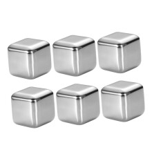 6Pcs Reusable Stainless Steel Whiskey Stones for Spirits Beer and Cocktails Preserve Drink Flavor