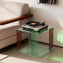 Acrylic Record Player Square Bedside Table