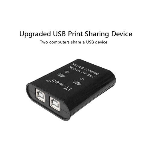 Εκτυπωτής USB 2 σε 1, χειροκίνητος μετατροπέας KVM 2 θυρών, μαύρος 1