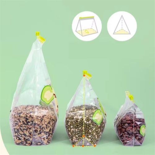 Sacchetto trasparente riutilizzabile per alimenti, contenitore ermetico L+M 2