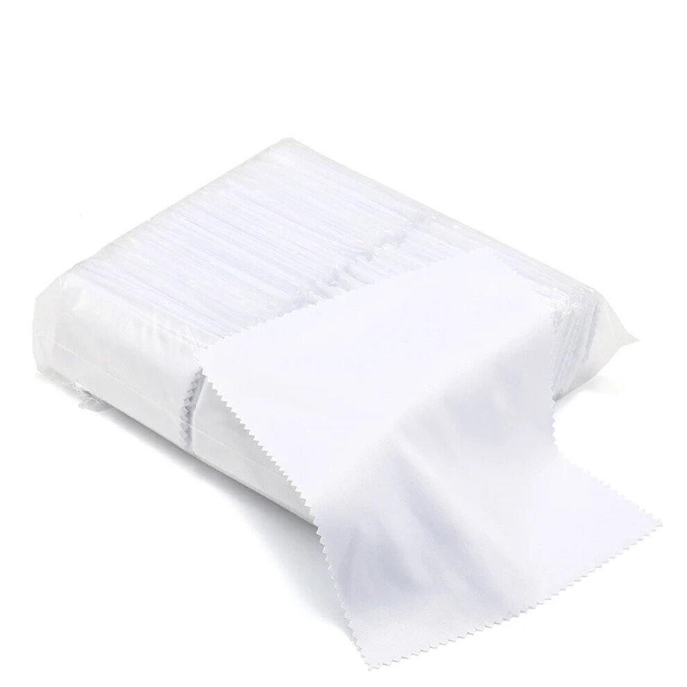 White Microfiber Glasses Cleaning Cloths 50Pcs Ultrasoft Scratch For Eyeglasses Screens
