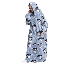 Oversized Blanket Hoodie with Sleeves and Large Pocket Warm Fleece Wearable Blanket for Adults