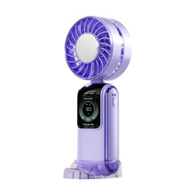 Multifuntional Handheld Fan 3600mAh Battery ABS Texture Purple For Travel Office Outdoor Use