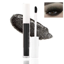 Liquid Glitter Eyeshadow Waterproof Long Lasting Metallic Eye Makeup Black Shimmer Finish