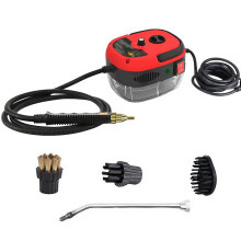 Handheld Pressure Steam Cleaner With Accessories For Dirt Grease Grout Tile Floor Car Red