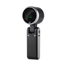 Hand Held Fan Rechargeable Folding Portable Desk Hand Fan 5 Speed Adjustable Long Battery Life Digital Display Gray Travel Beach